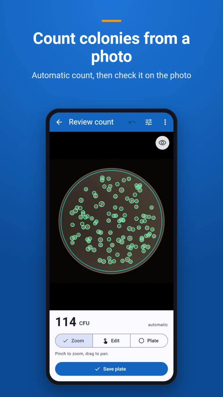 Counting colonies from a photo with Colony Counter