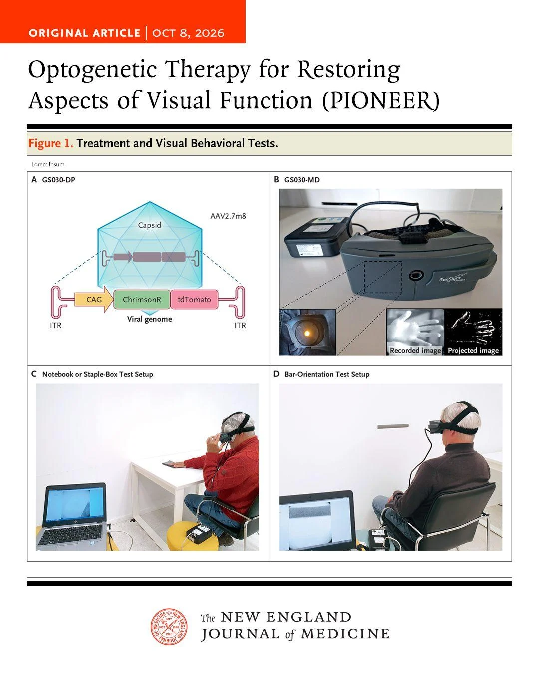 ผลการทดลองด้านความไวต่อแสงและการมองเห็นของผู้ป่วยในการทดลอง PIONEER